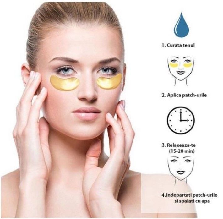 Mască pentru ochi cu colagen și aur 20set.